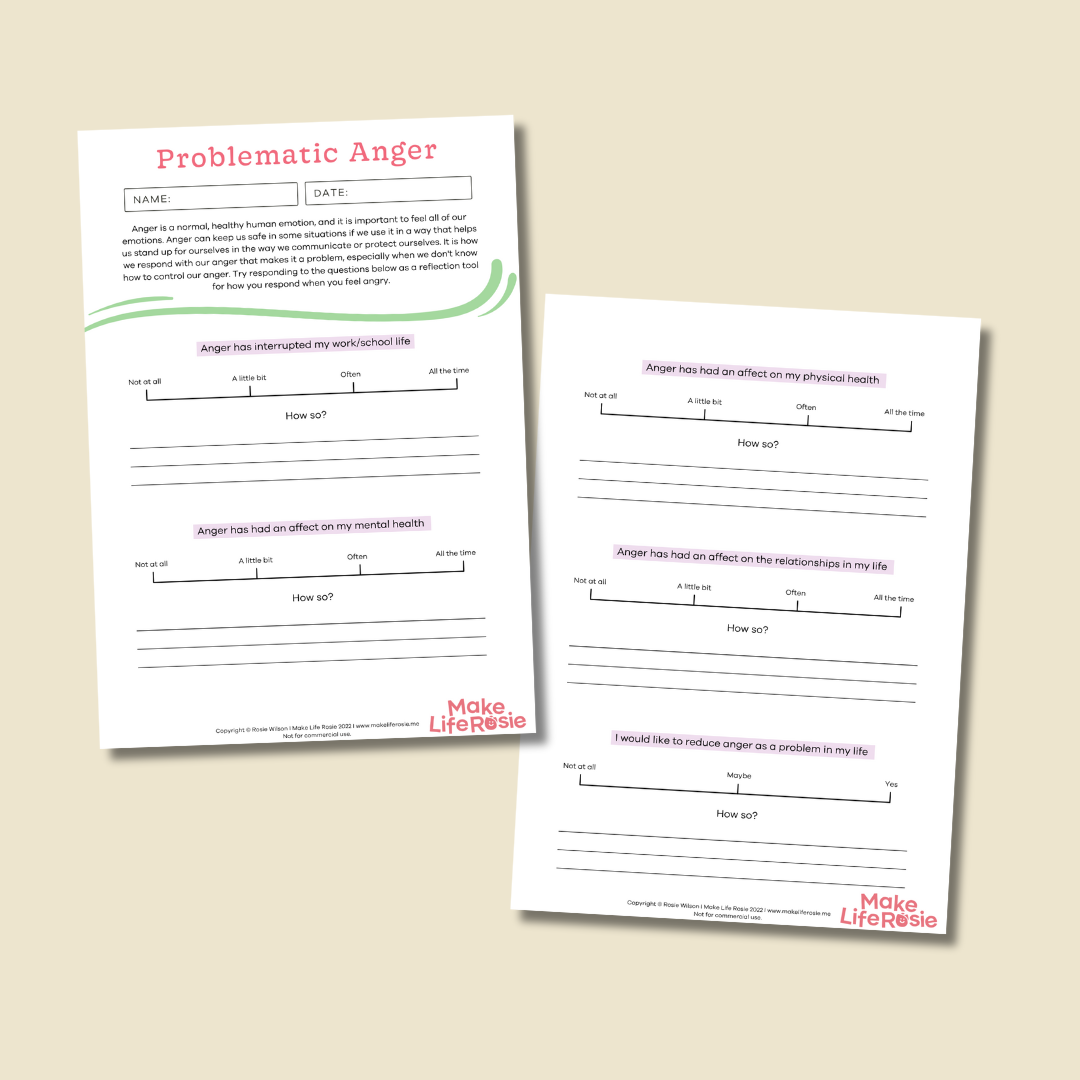Problematic Anger Worksheet