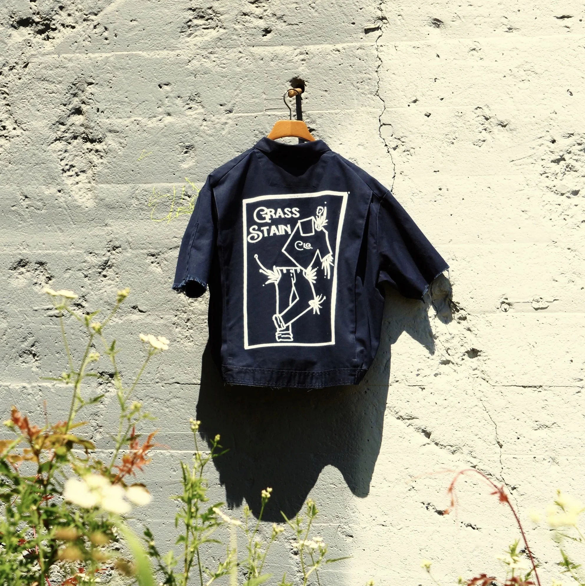 Grass Stain Top Made from Dickies Overalls