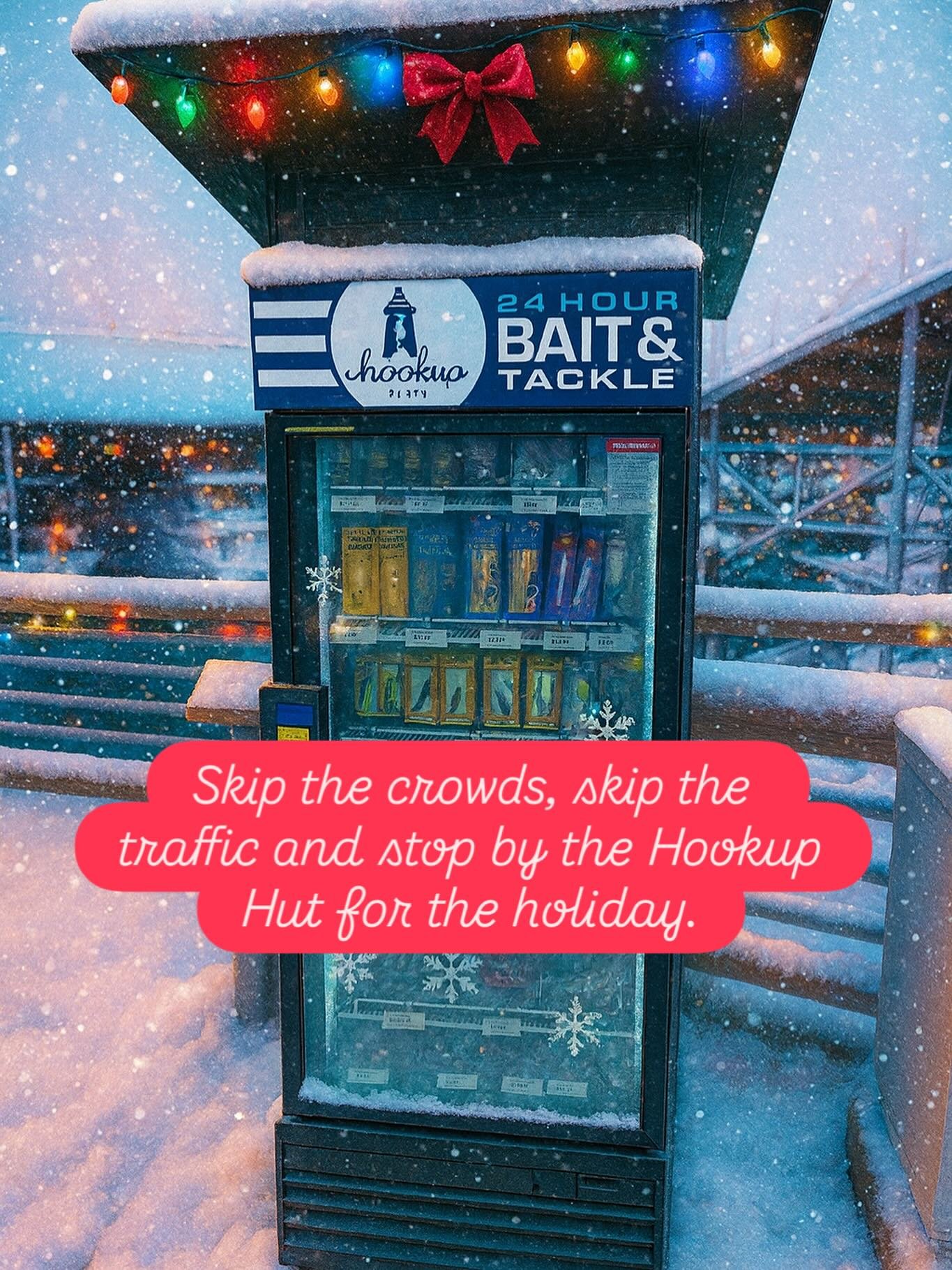 Why spend hours fighting traffic and crowds when you can stop by a Hookup Hut and find all the gifts you need? Our locations in Everett and Edmonds are open 24hrs a day for all of your holiday shopping needs!

#hookuphut #holidays #happyholidays #mer