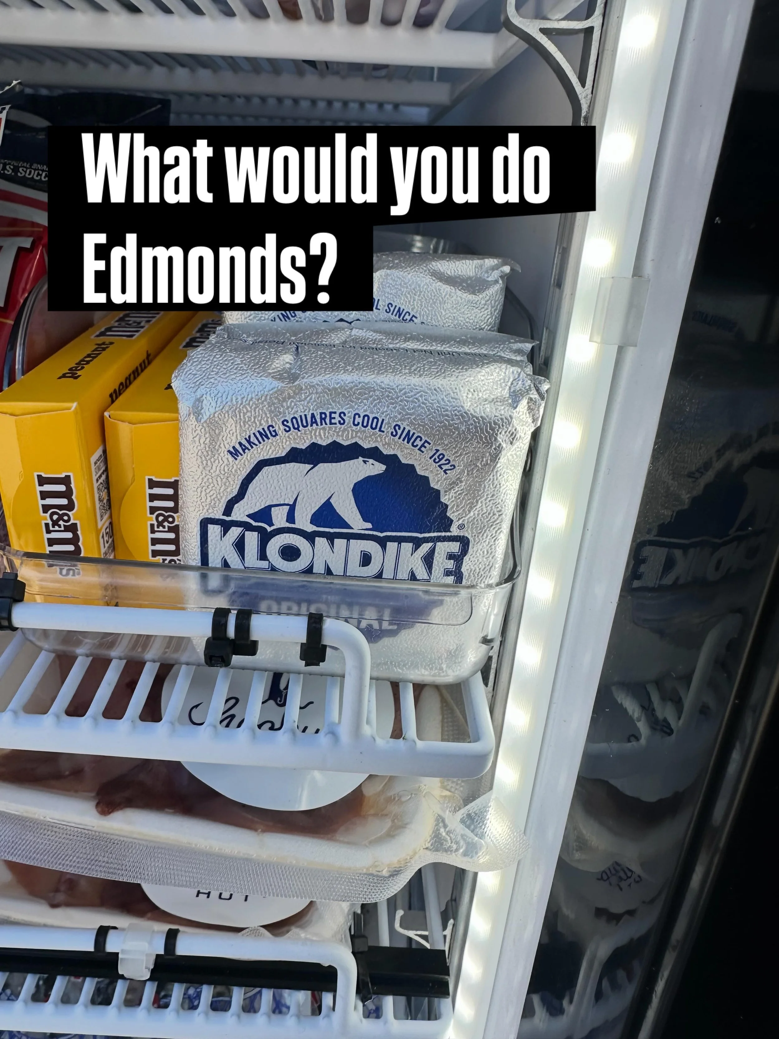 Yes, we really did add ice cream bars to the Edmonds vending machine. If they sell well more ice cream to come in all locations! Summer here we come!!!

#hookuphut #edmonds #klondikebar #icecream