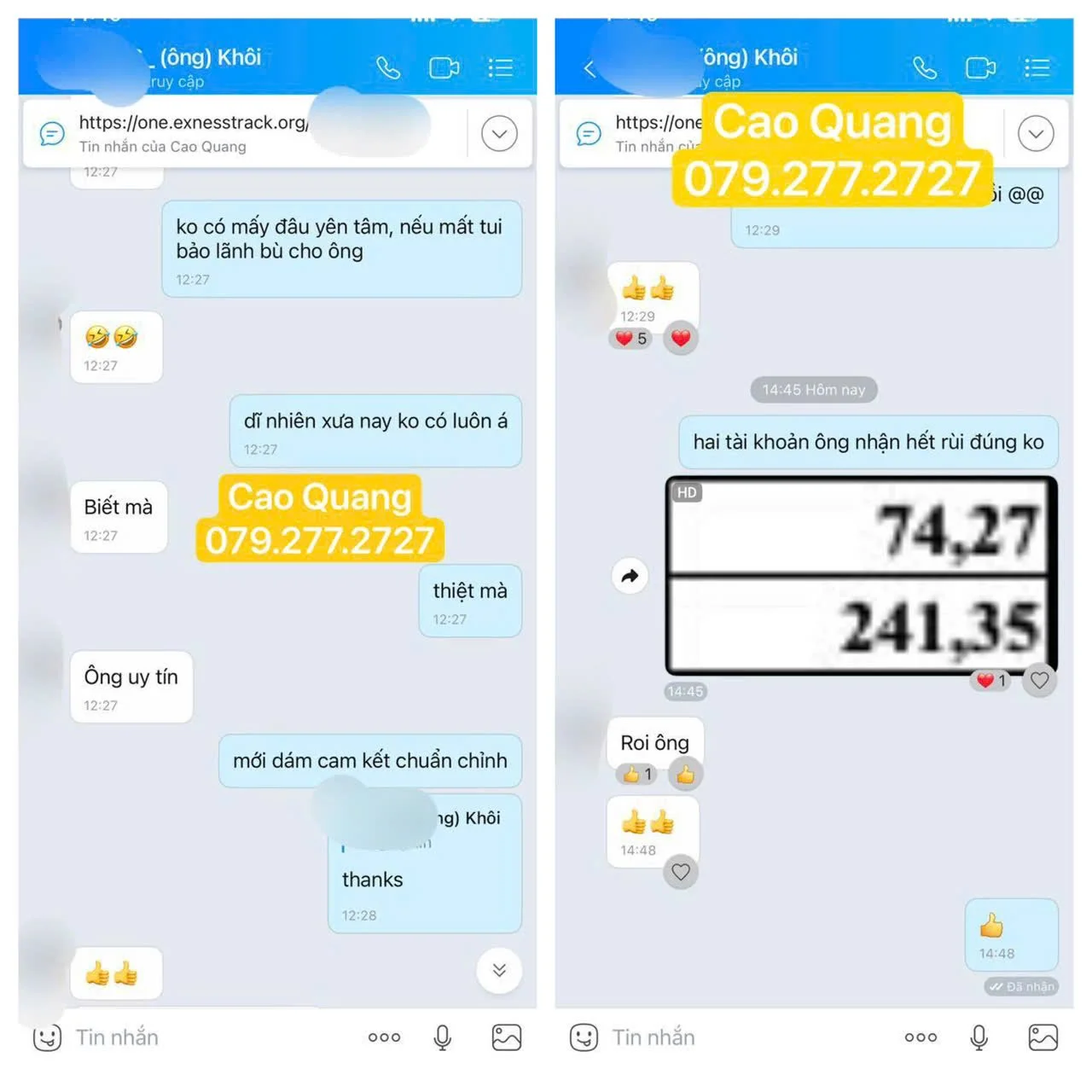 Screenshots of a WhatsApp conversation discussing financial account details and transactions, including numbers, and a shared image of bet amounts with associated figures.