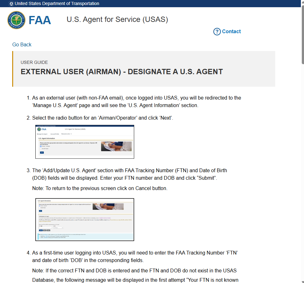 Step-by-Step: How to Designate Your U.S. Agent on the FAA USAS Portal