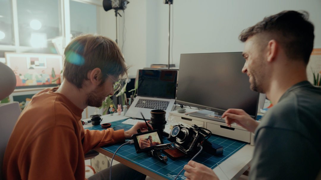 video director on set for commercial video shoot