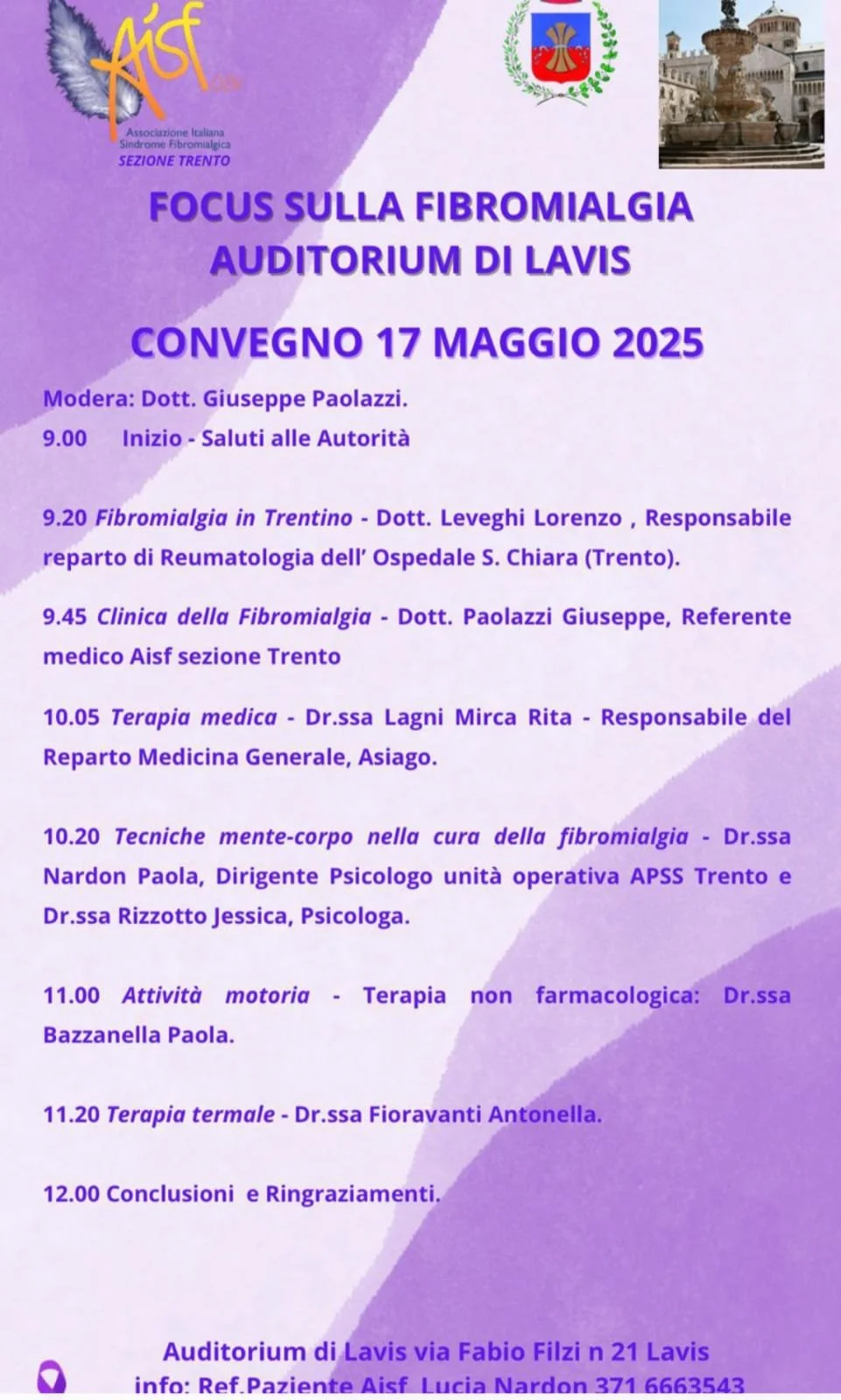 Fibromialgia: una patologia complessa con varianti rare, al centro di un convegno il 17 maggio a Lavis