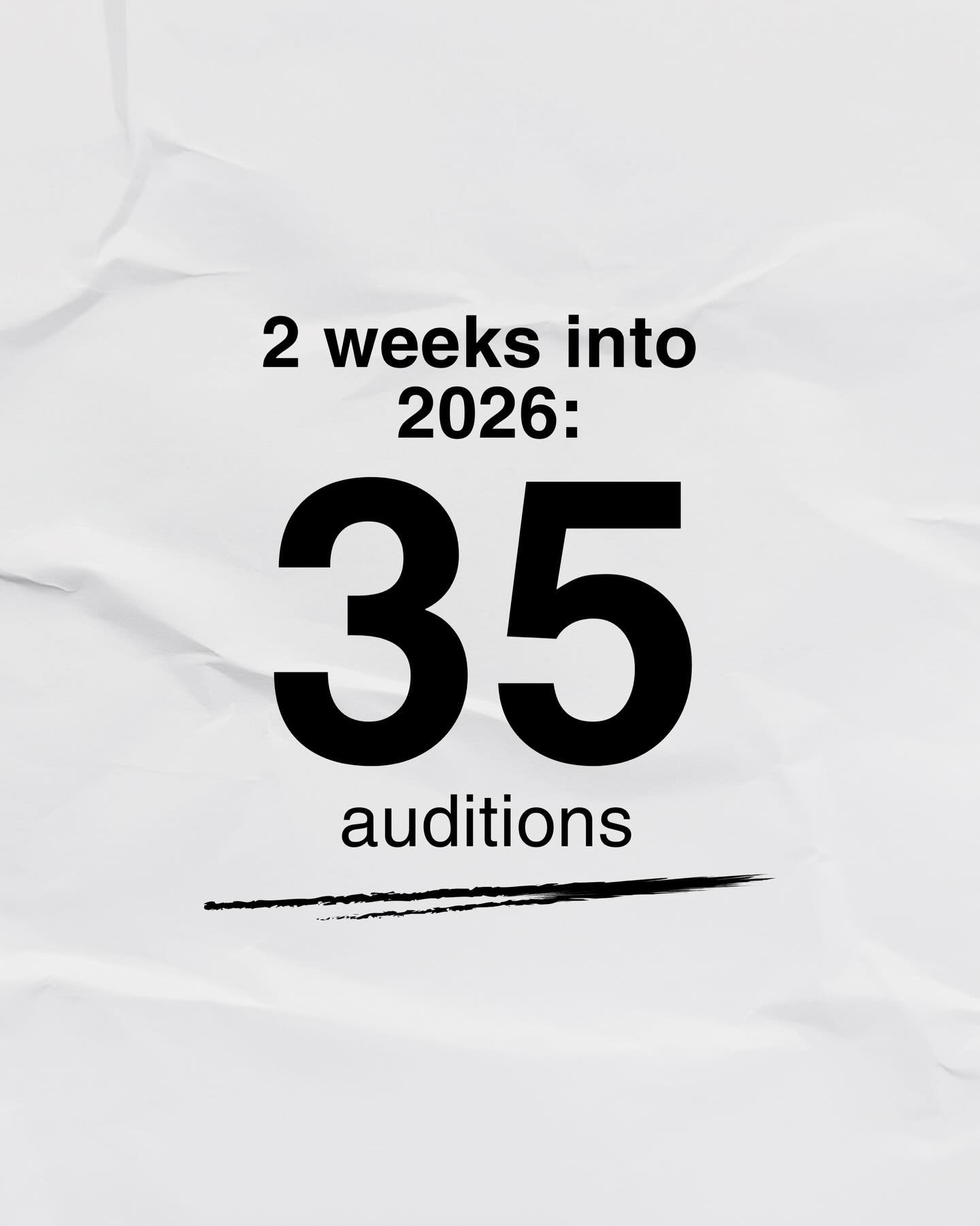 Two weeks into 2026, and auditions are coming in thick and fast.

Increase your auditions, increase your chances. 
If you&rsquo;re looking, shoot us a visit. We&rsquo;re growing our books this year, and we can&rsquo;t wait to welcome new clients.

🔥