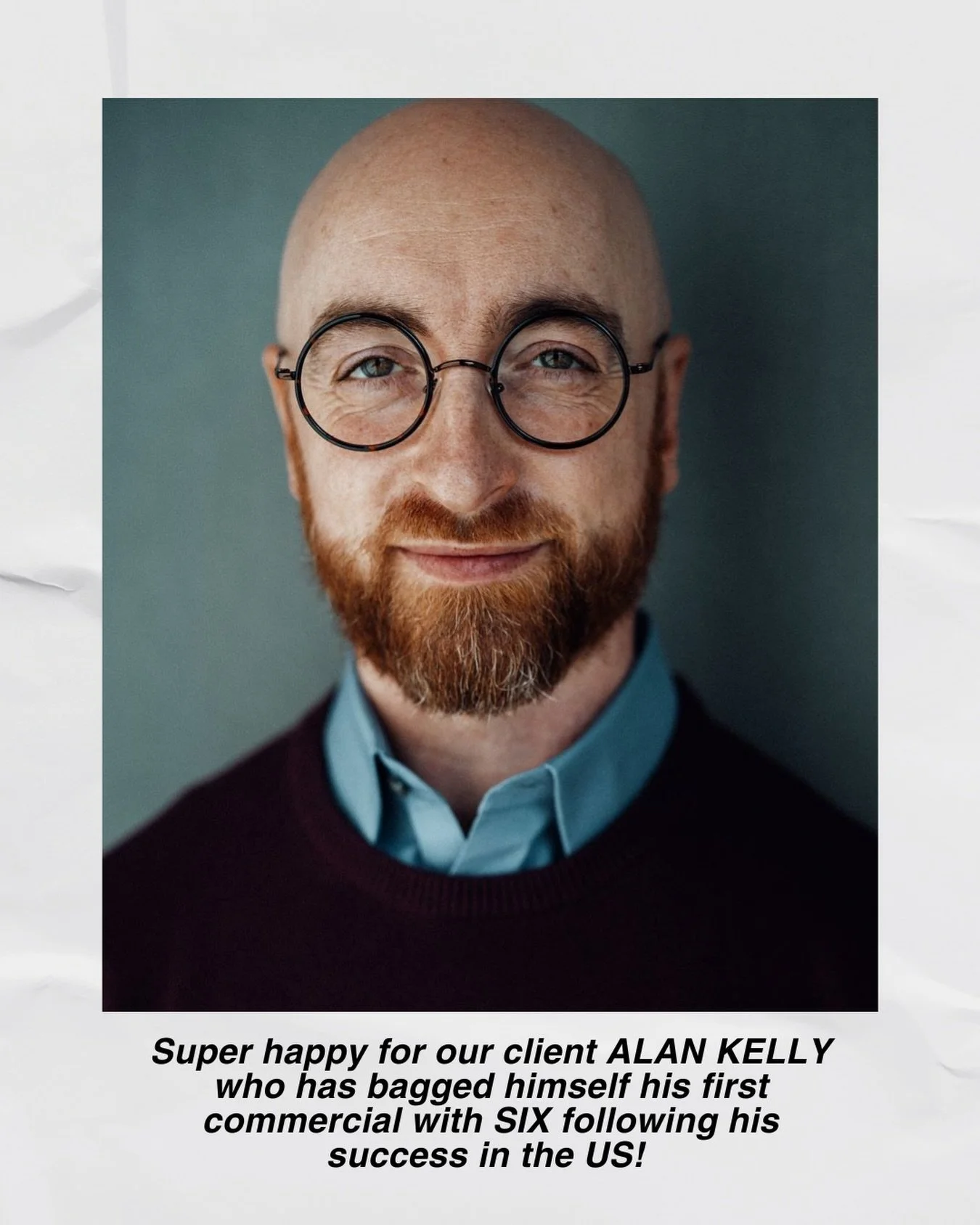Amazing work, Alan. Break a leg on set today 🎉❤️👀 #commercial #actor #casting #london #talentmanagement