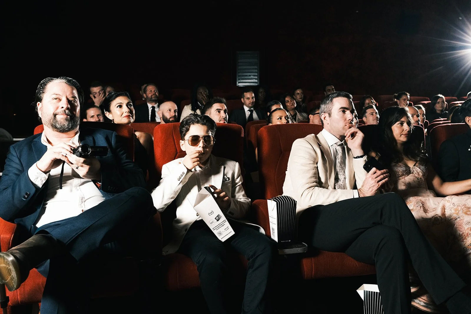 Guests watching a wedding ceremony at Palace Cinemas Westgarth, in Melbourne.