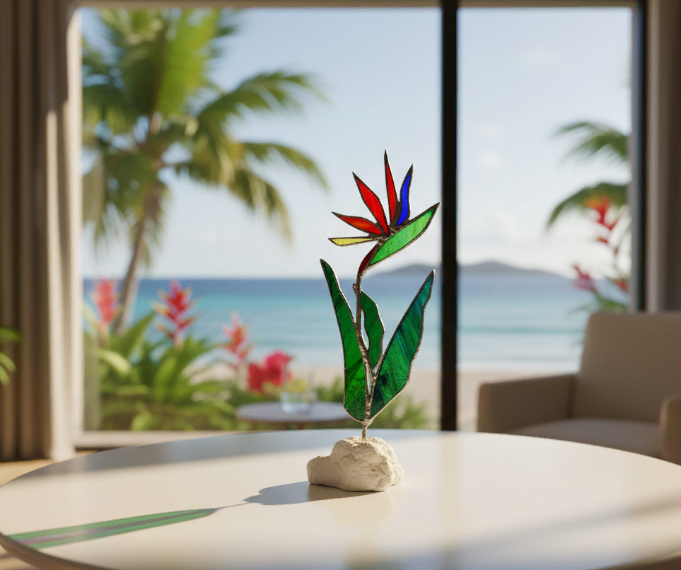royal-in-light-strelitzia-stained-glass-sculpture-hawaii.webp
