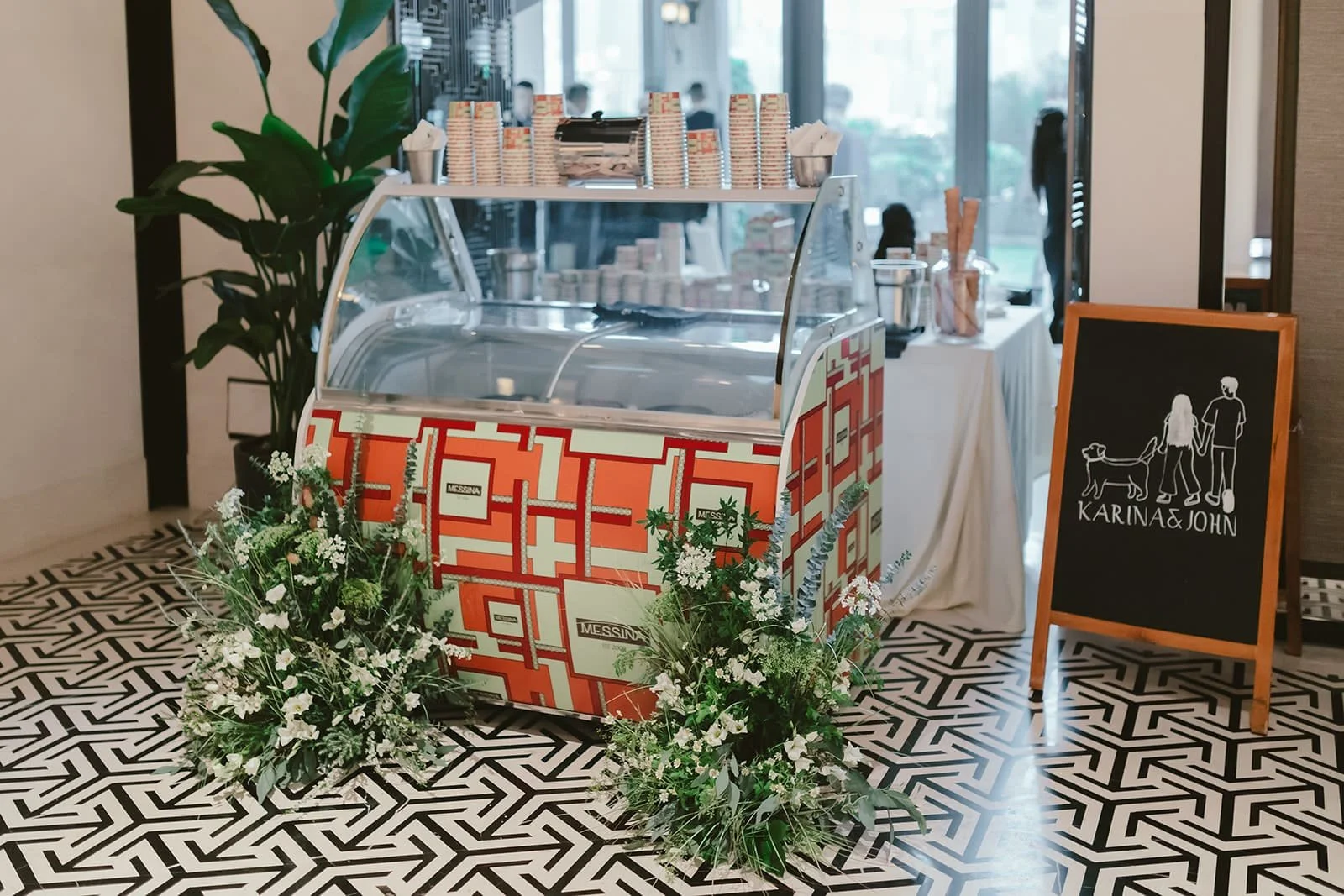 Messina gelato stall at wedding