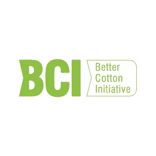 Logo for Better Cotton Initiative featuring the letters BCI in green and the words 'Better Cotton Initiative' in a green speech bubble.