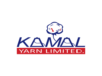 Logo of Kamal Yarn Limited with a smiling sheep illustration above the company name and red banner.