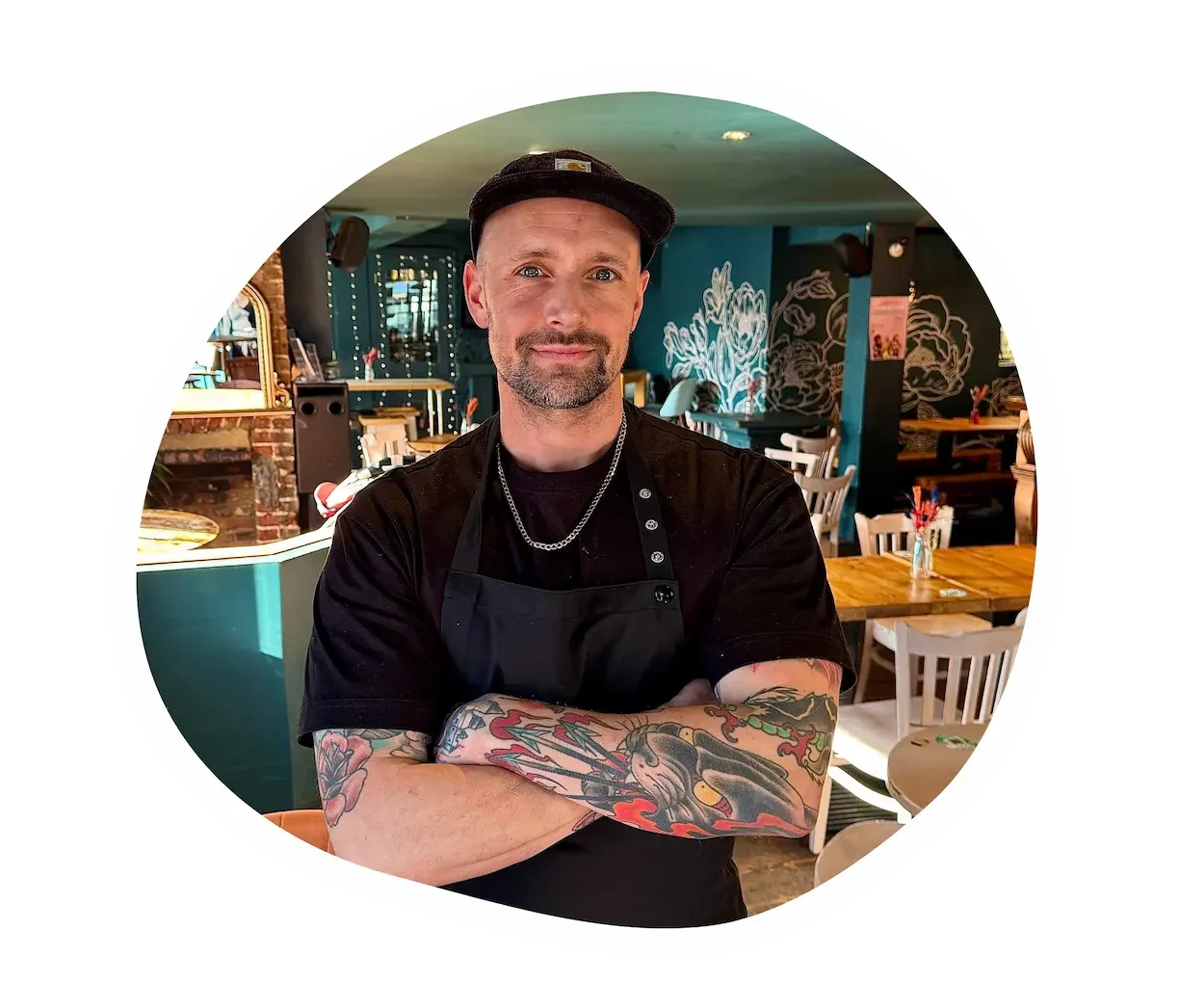 Nick from the Boysterous Burgers kitchen team at The Fountain Head in Brighton