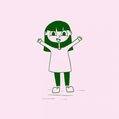 waving girl character illustration