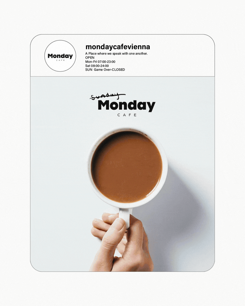 Minimalistic Cafe social media design and branding