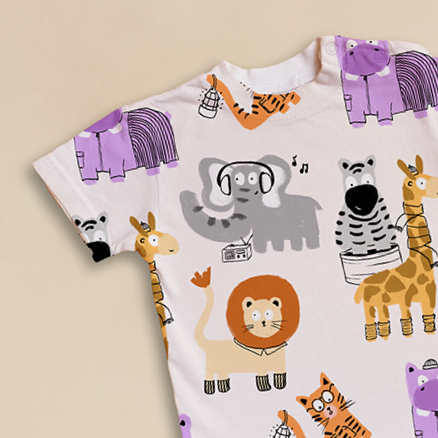 Bold All over print safari animal design for kidswear, childrens wear and lifestyle products