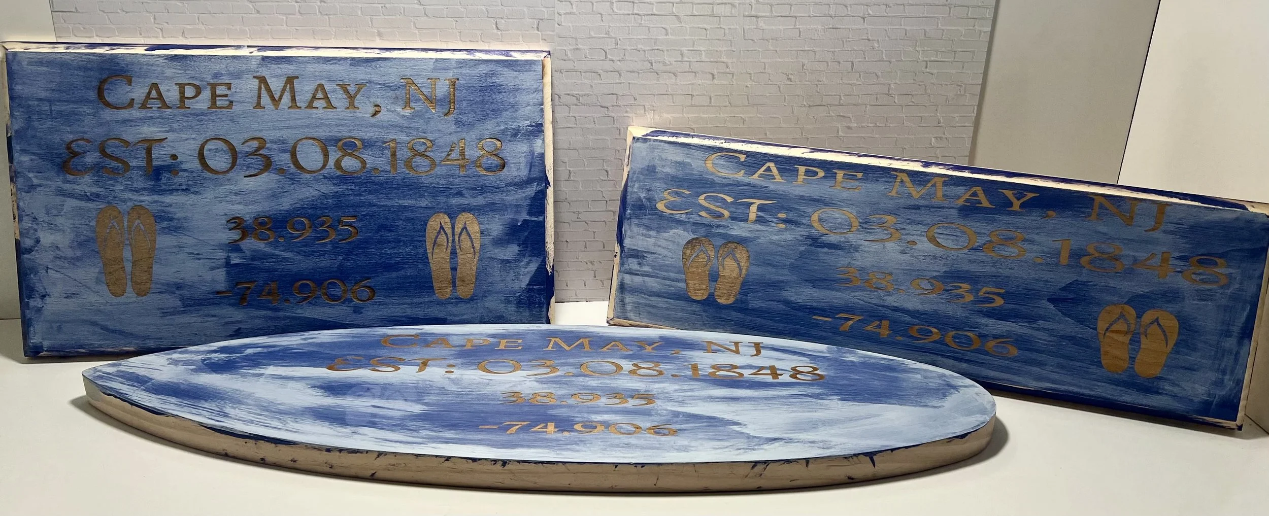 Cape May Rustic Wooden Sign
