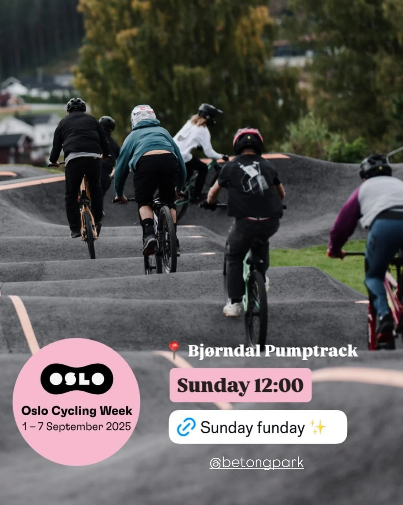 🚀Sunday fun-day p&aring; Bj&oslash;rndal med Shapers og venner

Kommende s&oslash;ndag 7.september blir det shesh p&aring; Bj&oslash;rndal Pumptrack i samarbeid med @oslocyclingweek 
📍Bj&oslash;rndal Pumptrack. 10 min. fra Oslo Sentrum
⏰ Fra klokke