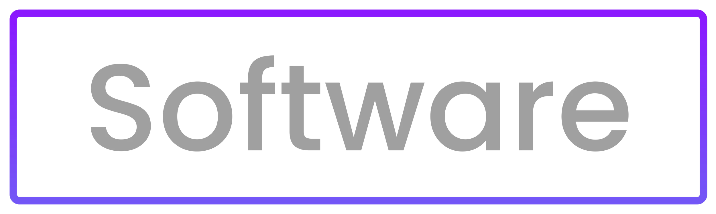 Logo with the text 'Software' in gray, framed by a purple border.