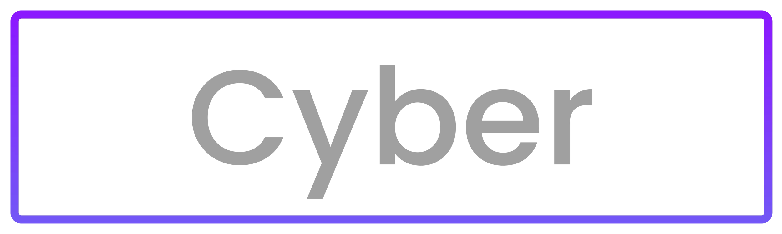 Cyborg logo in gray text with a purple border.