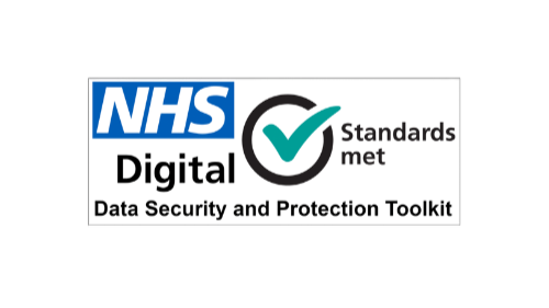 Logo with NHS and a checkmark symbol, indicating standards compliance.