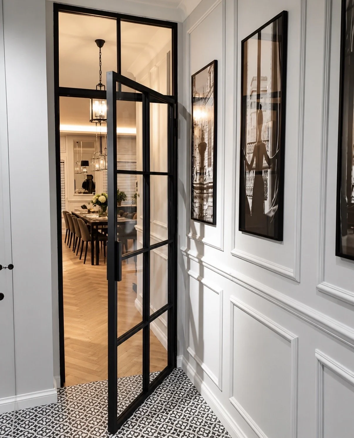 Critical style single steel door. Contemporary apartment steel door