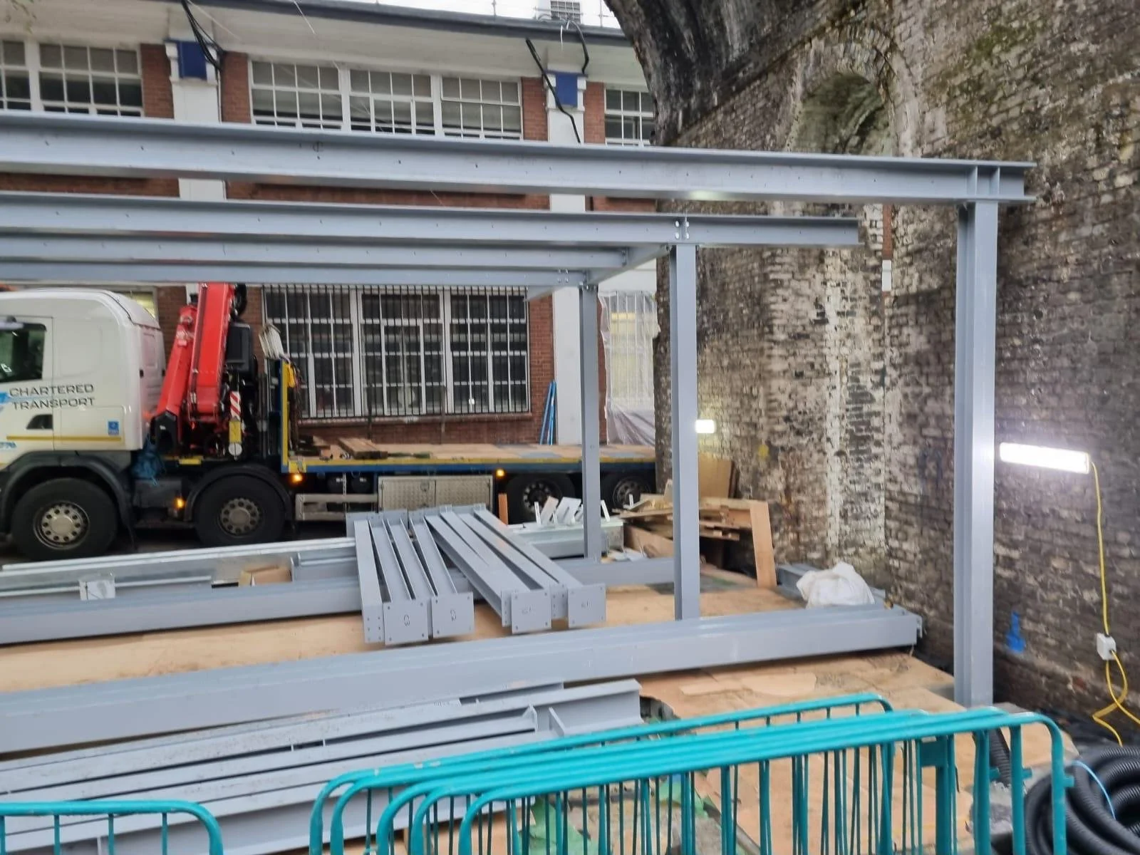 Steel columns. Steel beams. steel fabrication. UK
