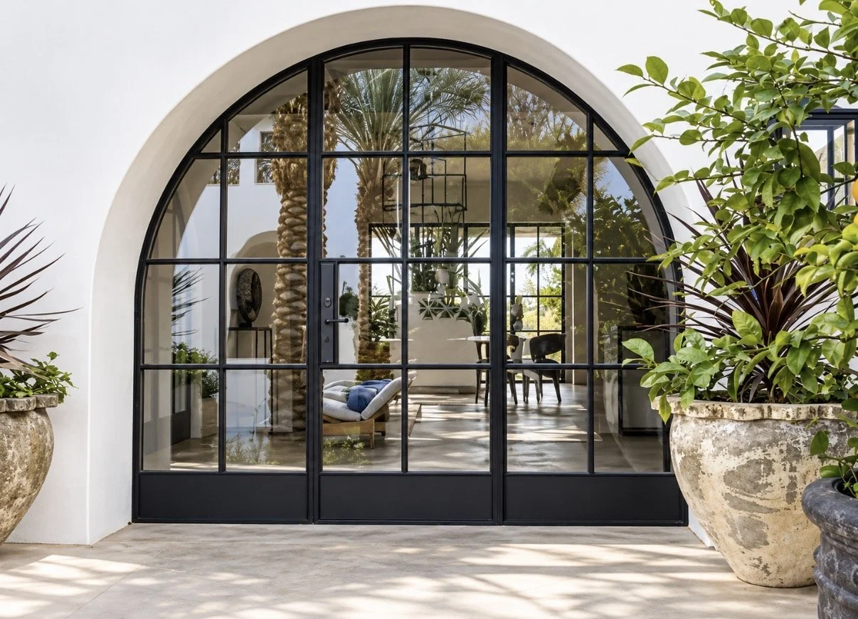 Arched steel door. External steel door. Chester UK