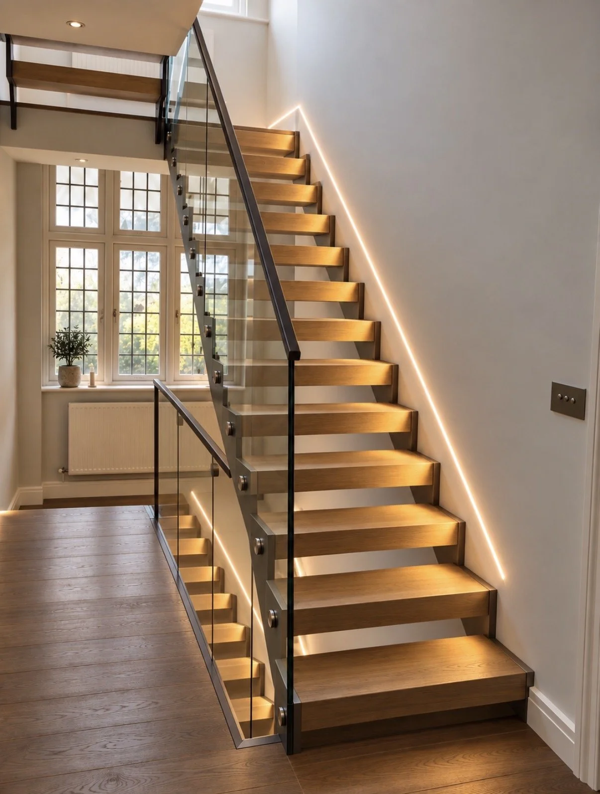 steel fabrication. steel staircase design. steel handrail. steel and glass balustrade. wood treads. steel and timber staircase.