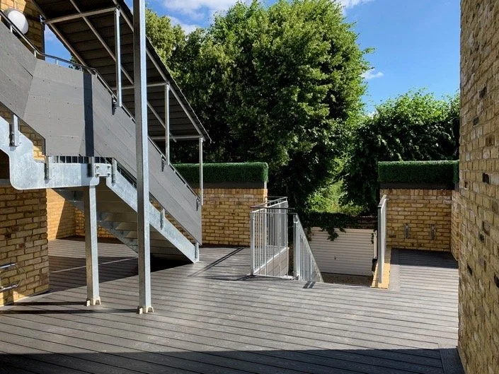 Industrial steel staircase, steel treads, Chester UK