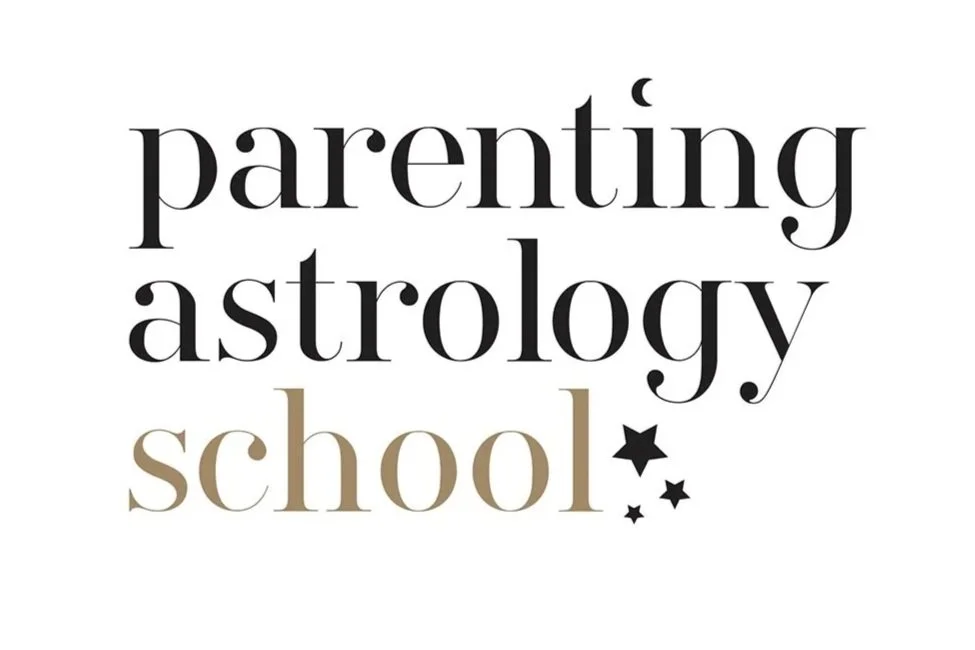 Text reading 'Parenting Astrology School' with star graphics.