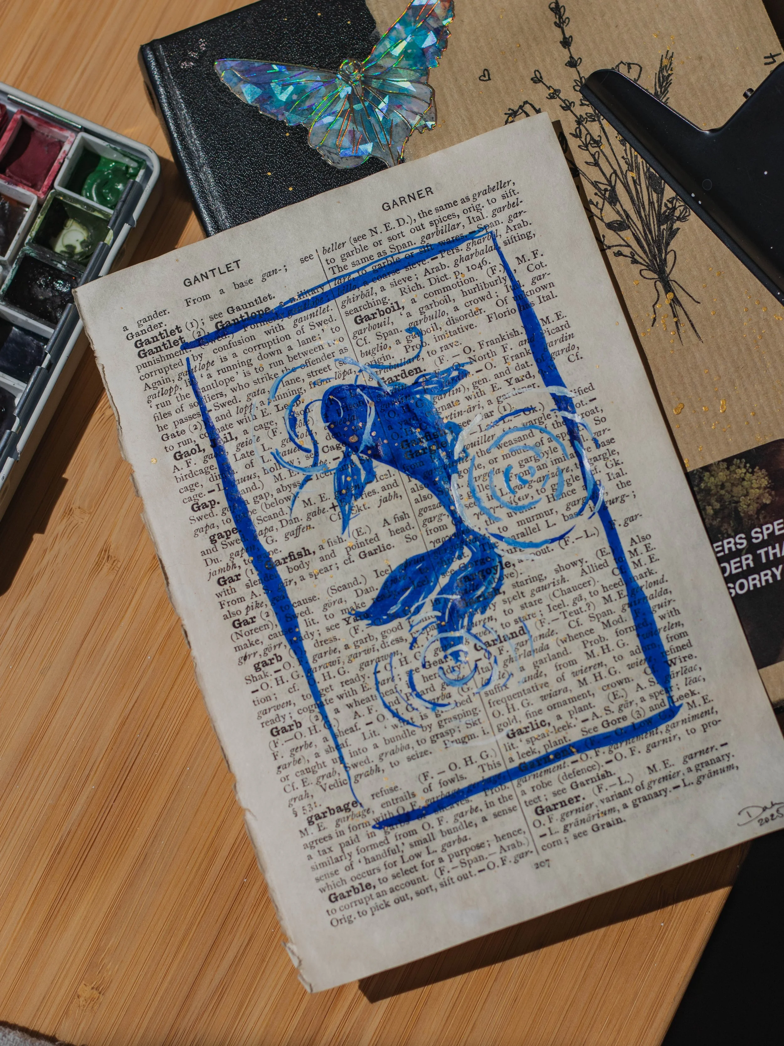 Dictionary Koi fish, 2025. Watercolour on paper.