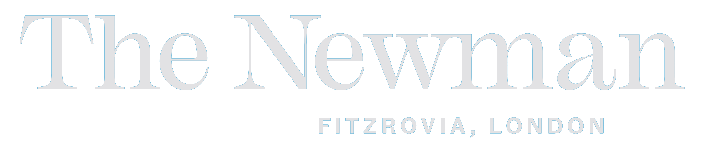 The logo of The Newman Fitzrovia, London, featuring the name in large light gray text on a black background.