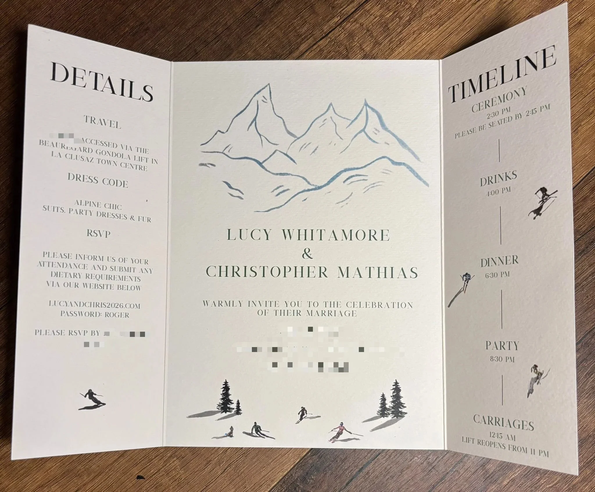 French Alps Themed Invitations