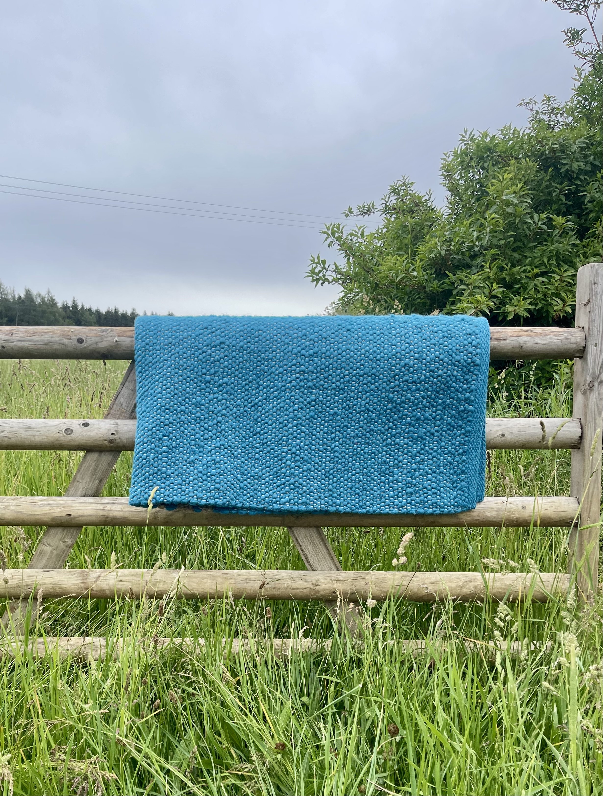 Cowboy Wool Blanket  Pacific Blue