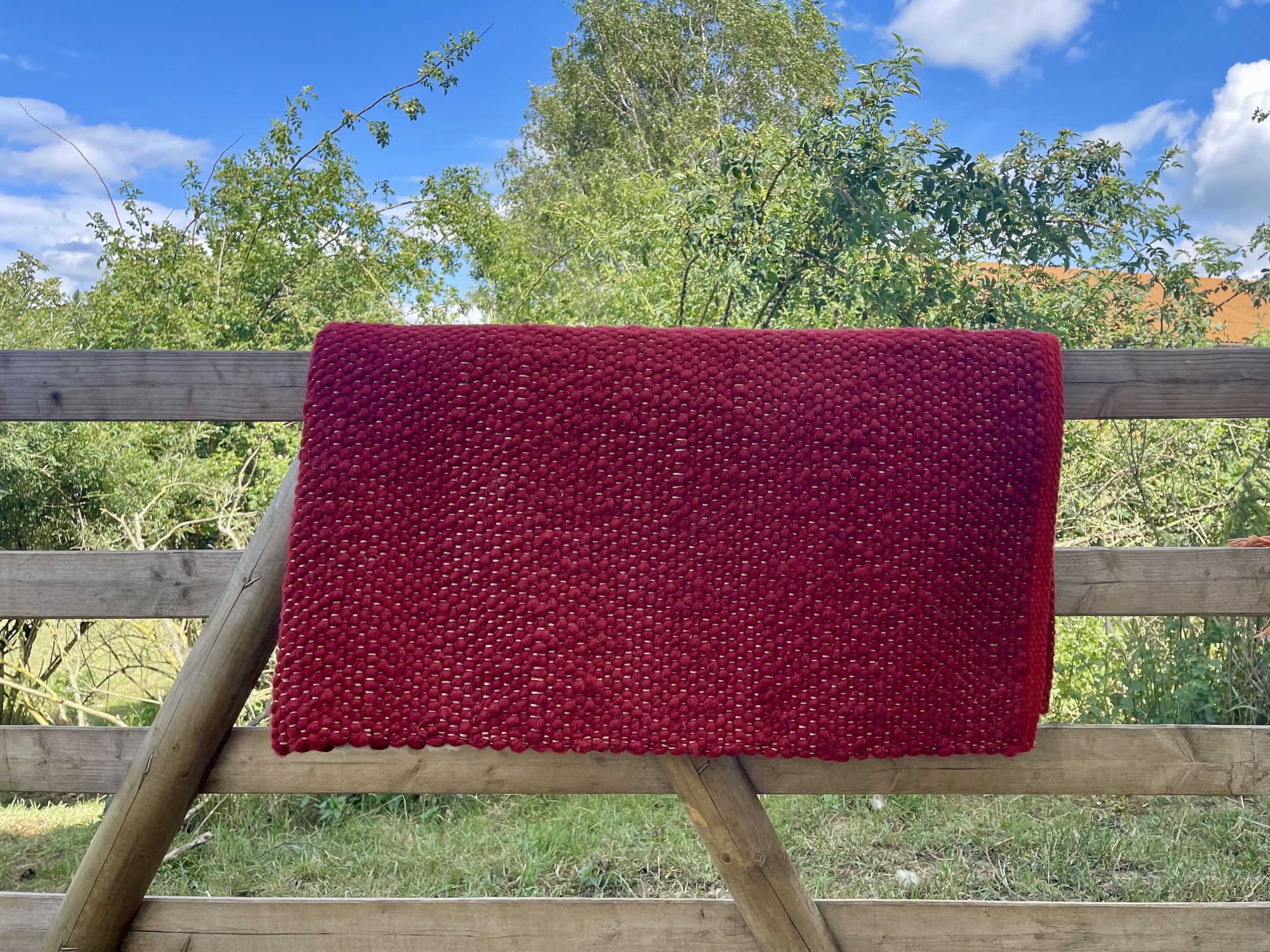 Cowboy Wool Blanket Cherry Red