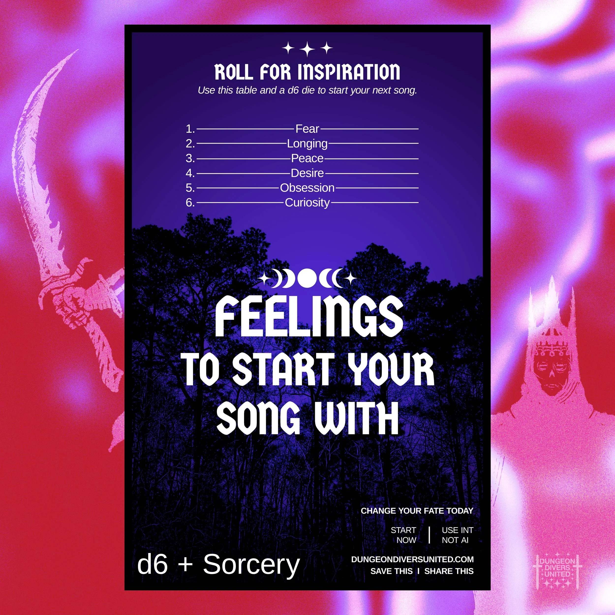 Random Music Tables 5 - Feelings To Start Your Song With