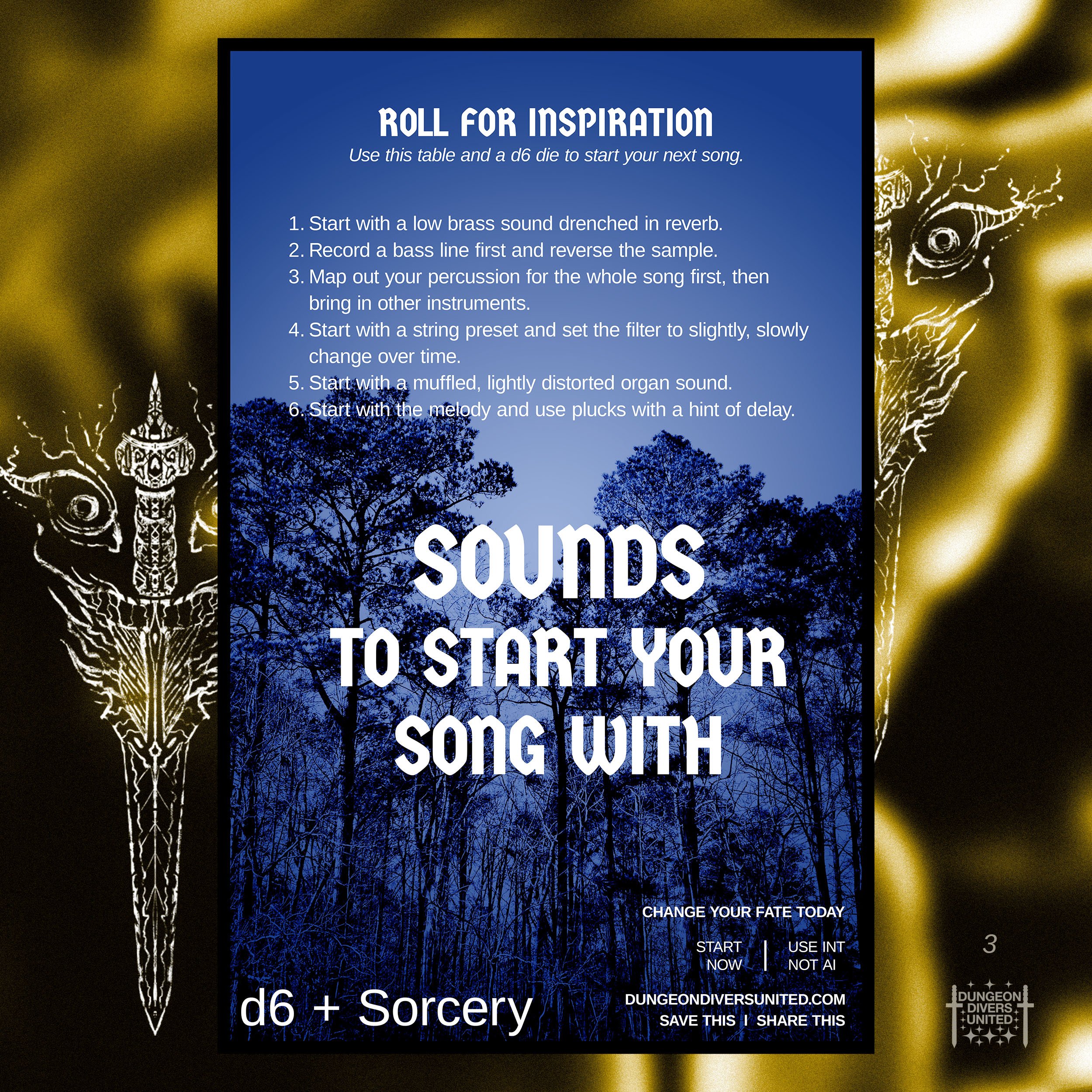 Random Music Production Table No. 3 | Starting Sounds | Dungeon Divers United