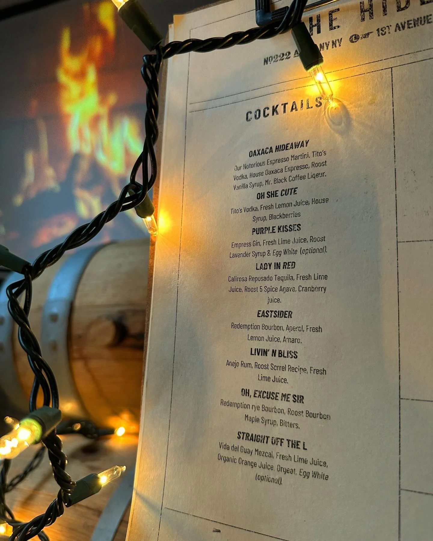 cocktail menu