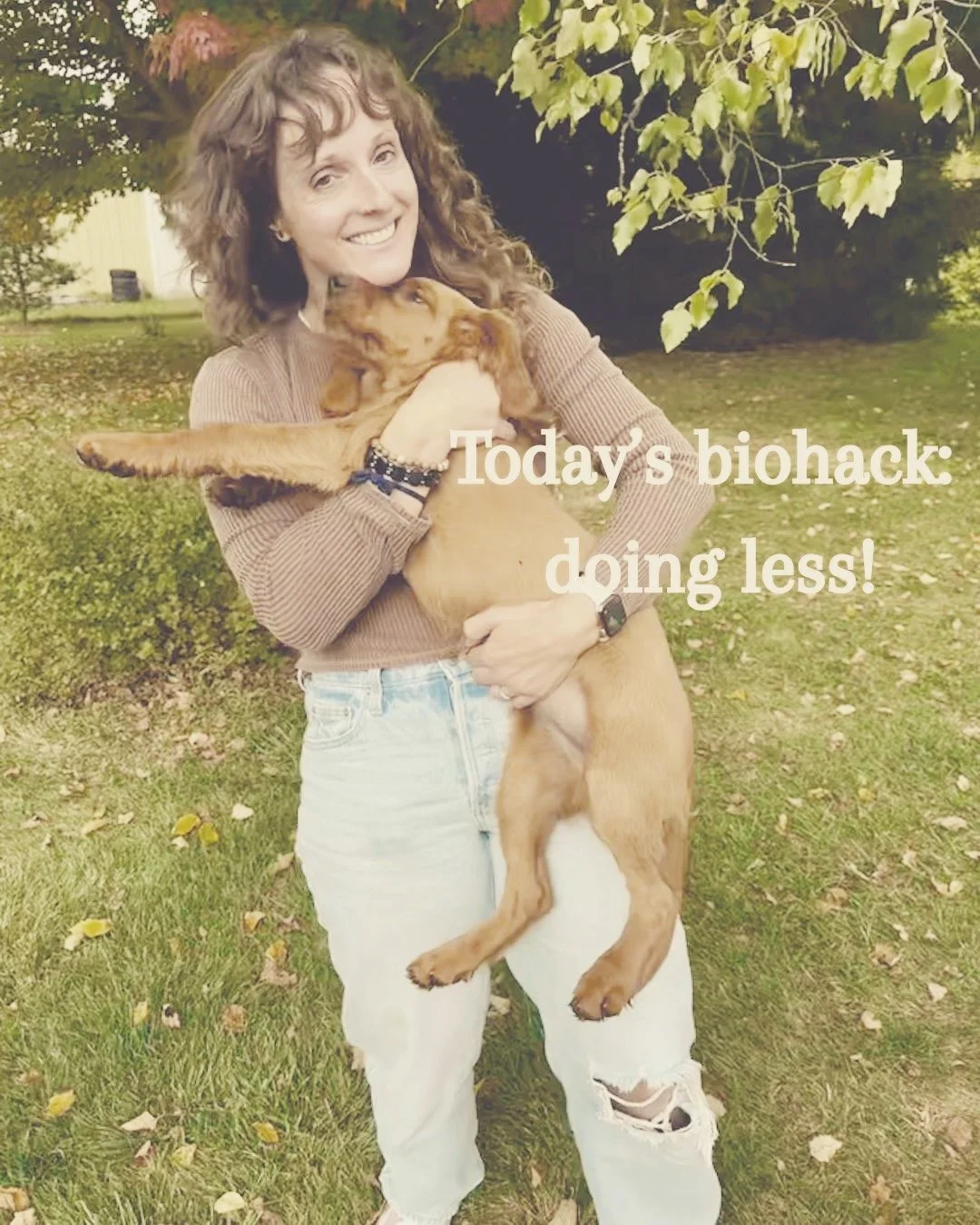 Today&rsquo;s biohack? Doing less.

No gadgets, no cold plunge, no tracking app &mdash; just listening.
To my body.
To my breath.
To that quiet voice that says, &ldquo;we&rsquo;re good.&rdquo;

Because sometimes the next level of wellness isn&rsquo;t