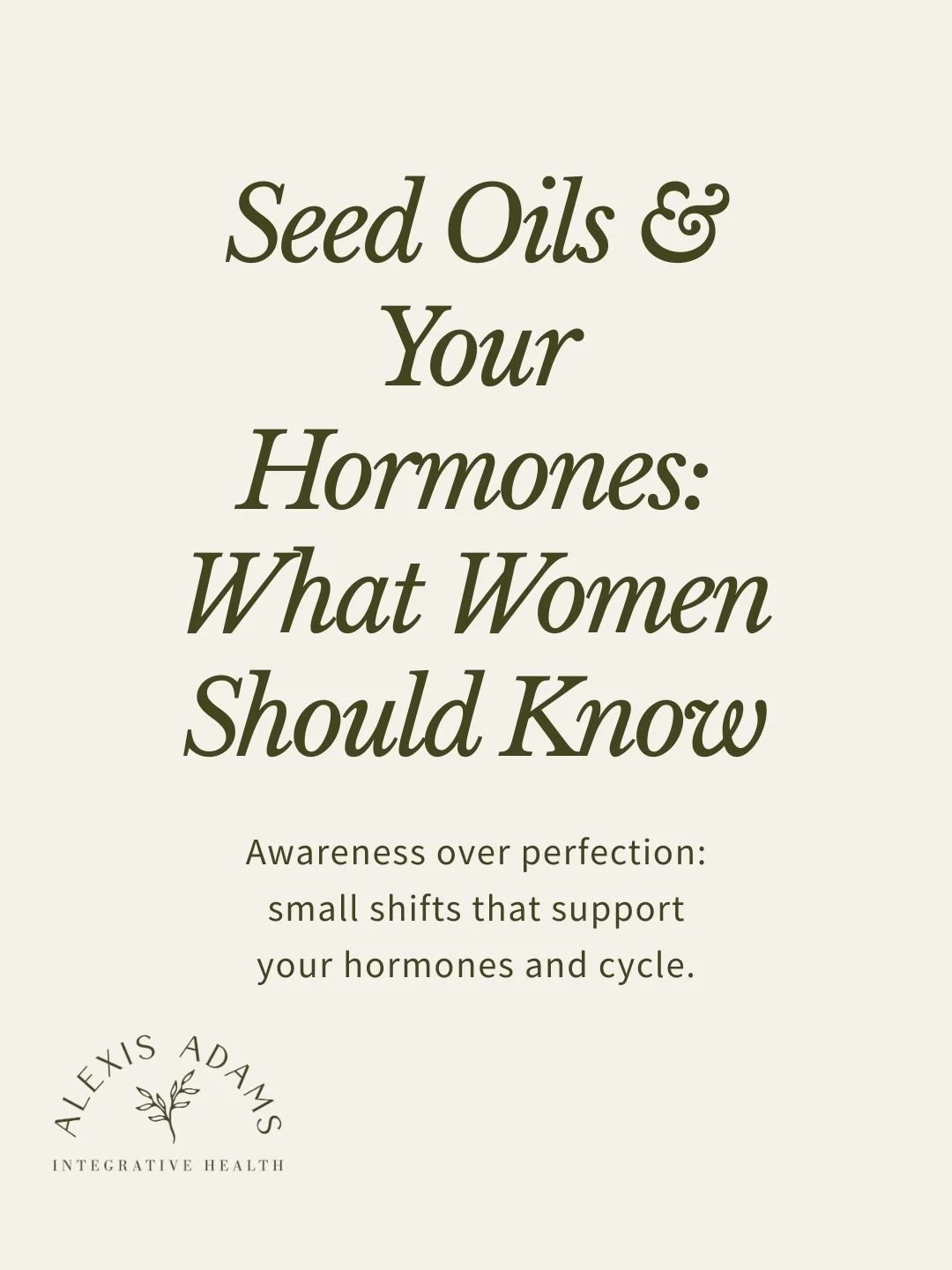 Seed oils are a big conversation right now and like most things in women&rsquo;s health, the answer isn&rsquo;t fear or perfection&hellip; it&rsquo;s informed, supportive choices.

As an exercise physiologist, functional nutritionist and women&rsquo;
