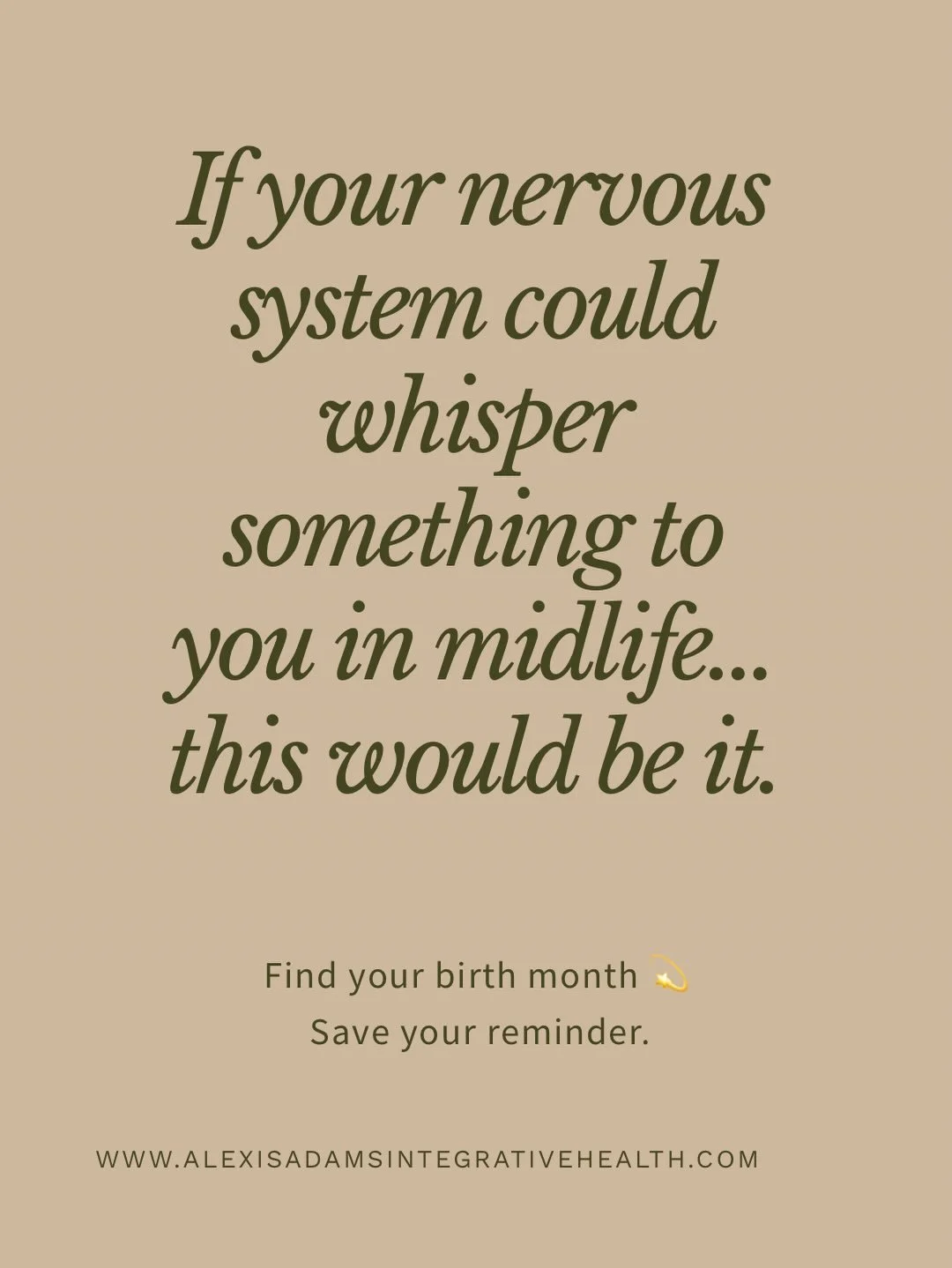 Sometimes midlife doesn&rsquo;t need louder motivation.
It needs softer guidance.

I see so many women trying to &ldquo;push through&rdquo; changes that are actually invitations to slow down, regulate, and listen more deeply to their bodies.

So imag