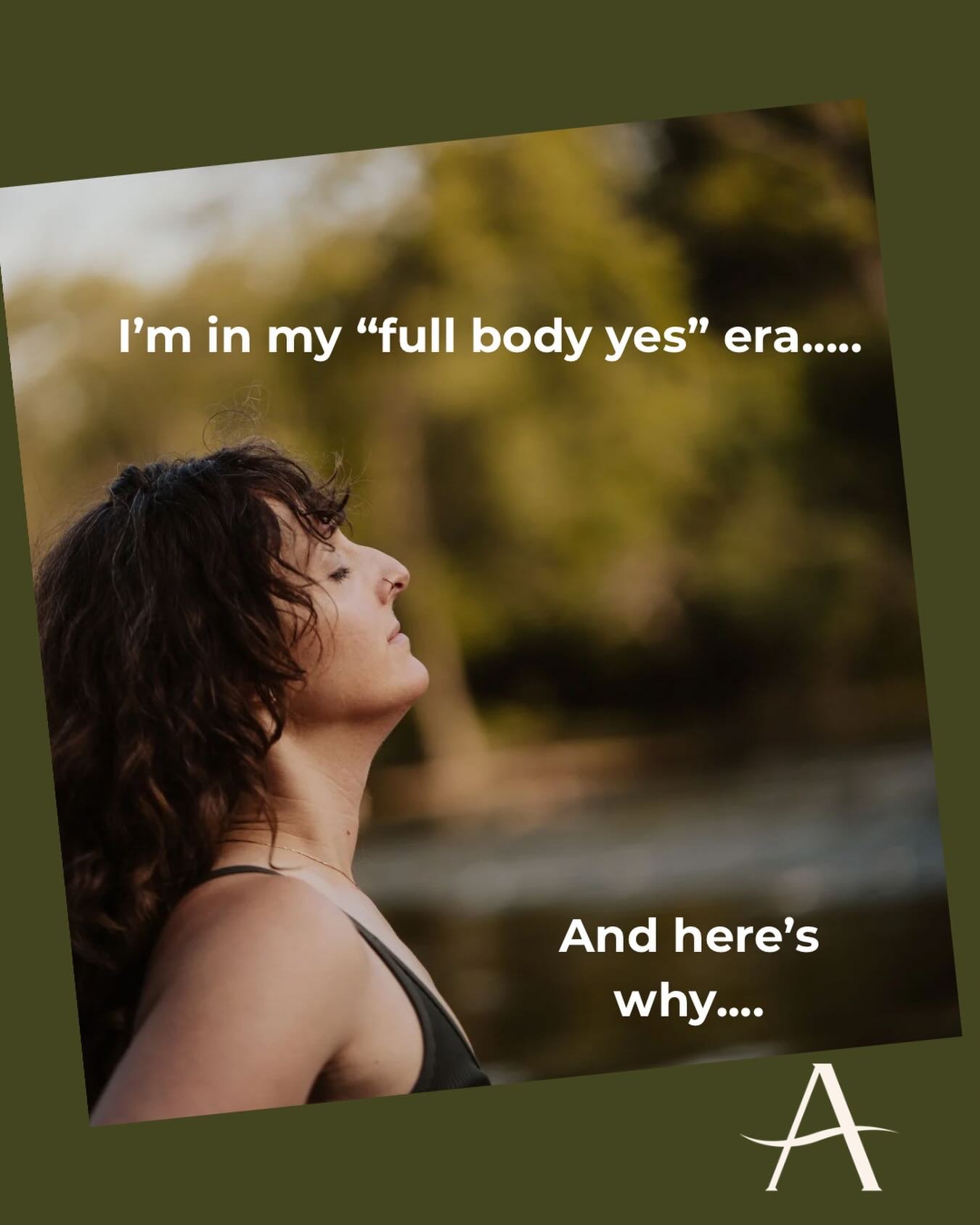 I&rsquo;m in my &ldquo;full body yes&rdquo; era. And honestly&hellip; it started with learning how to say no.

To the extra commitments.
To the late-night emails.
To being everyone&rsquo;s emergency.
To pouring from a cup I hadn&rsquo;t refilled in w