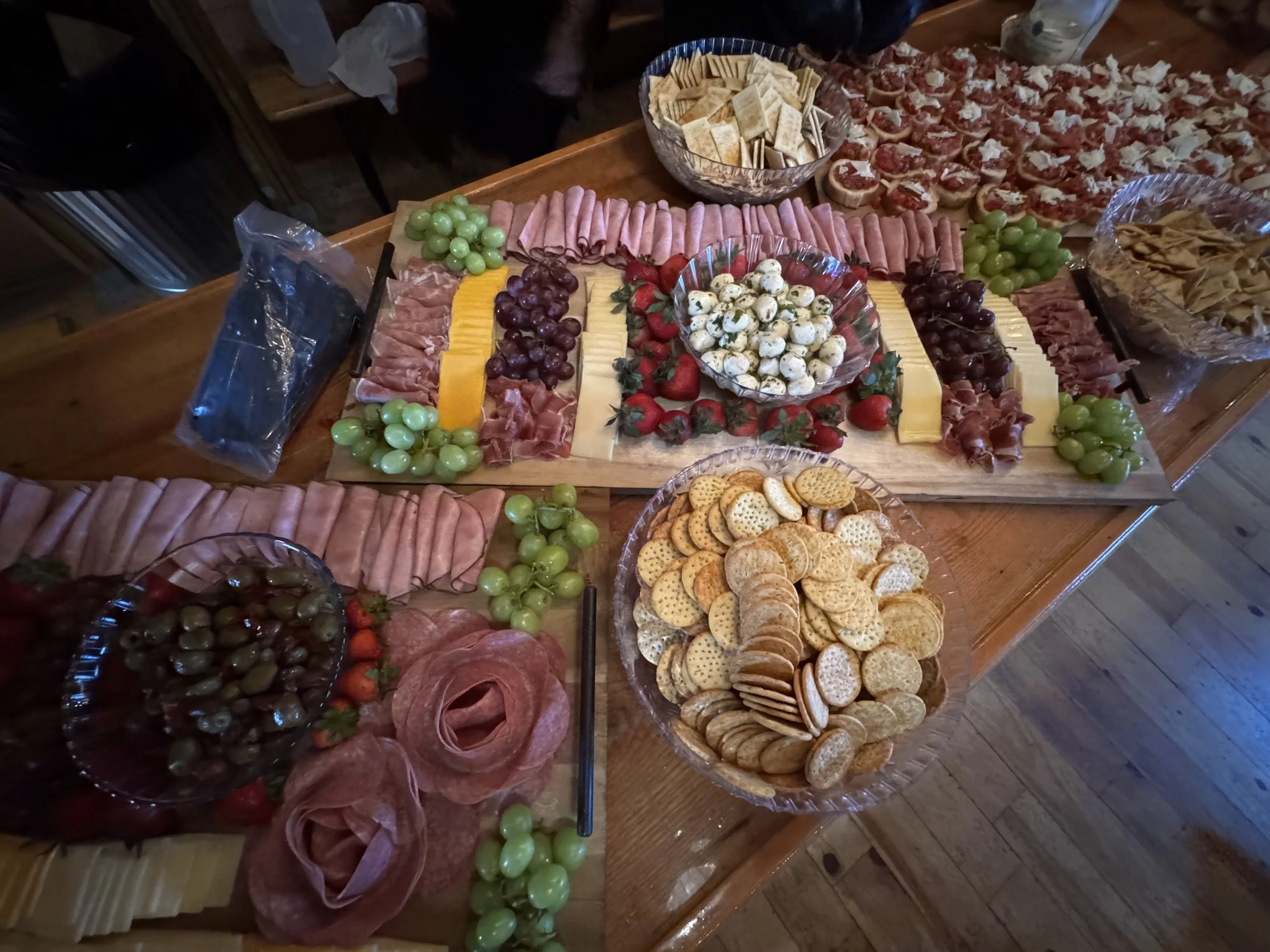 Charcuterie Board and Bruschettas (catering buffet)