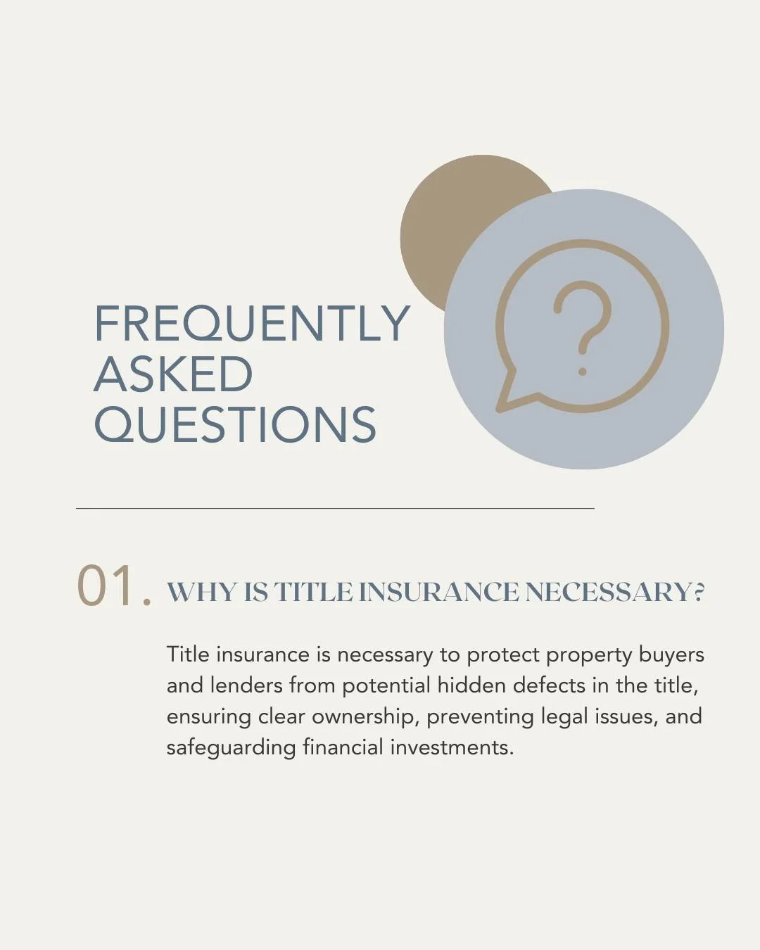Got questions about title insurance? We&rsquo;ve got the answers! 

Whether you&rsquo;re wondering why it&rsquo;s needed, what sets a title apart from a deed, or what common title issues look like, we&rsquo;re here to help make it all clear. 💡🏡

#T