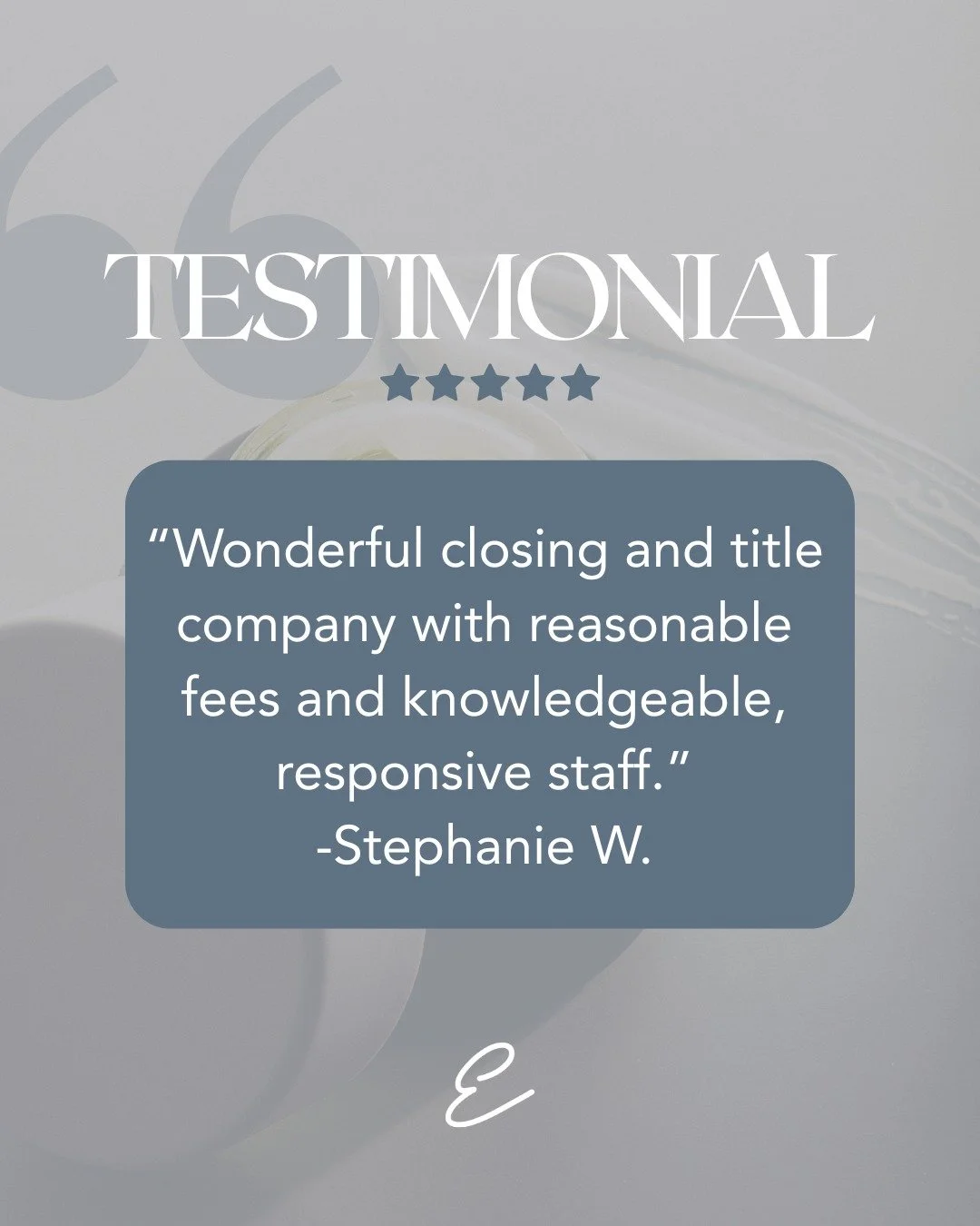 Reviews like this make our day! 

A big thank you to Stephanie for the kind words. We&rsquo;re proud to provide smooth closings, fair fees, and a responsive, knowledgeable team every step of the way. 

That&rsquo;s what Executive Title is all about! 