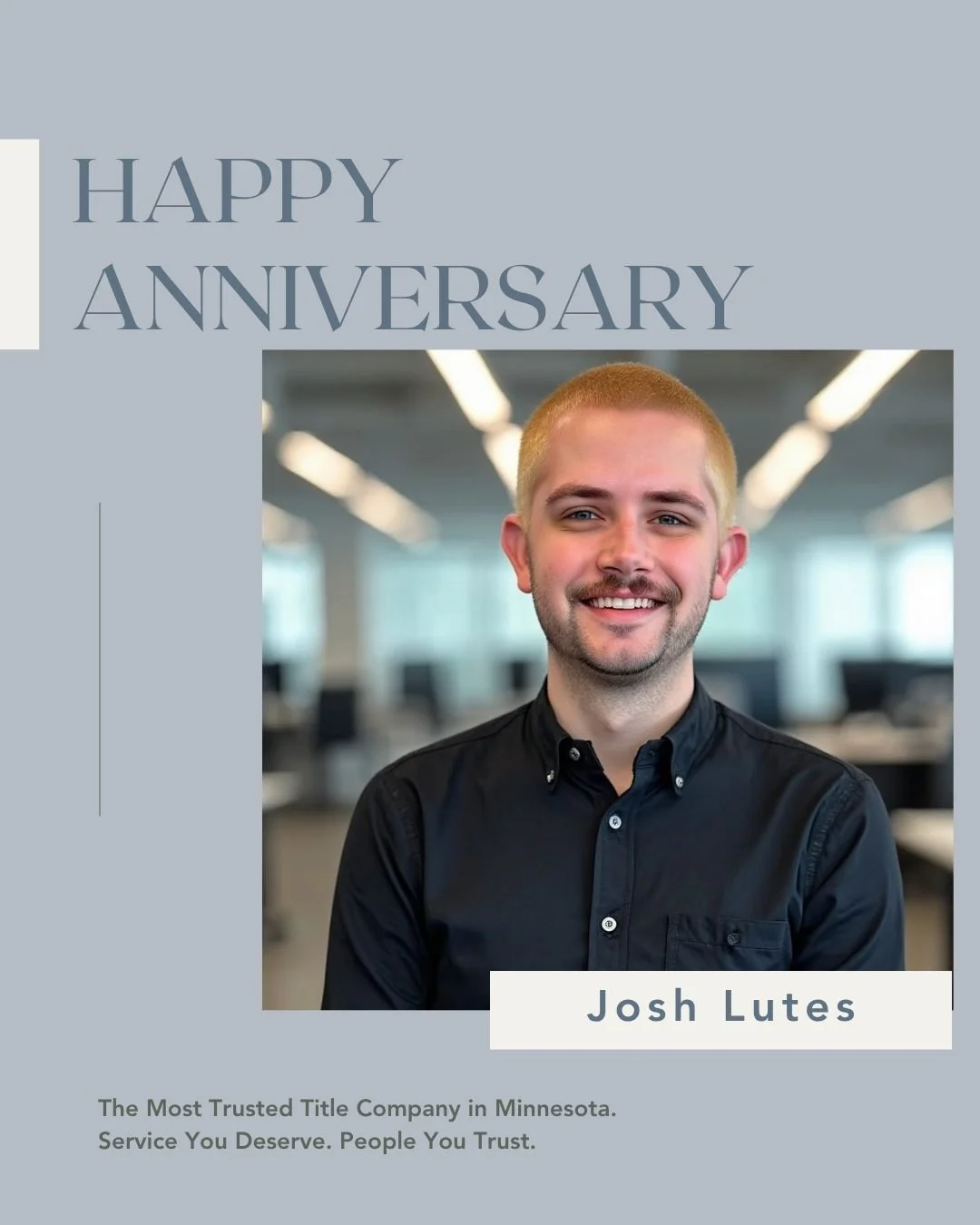 Happy Work Anniversary, Josh! ✨ 

Your hard work, reliability, and positive attitude make a difference every single day. We&rsquo;re so grateful to have you as part of the Executive Title team and truly appreciate all that you do. Here&rsquo;s to cel