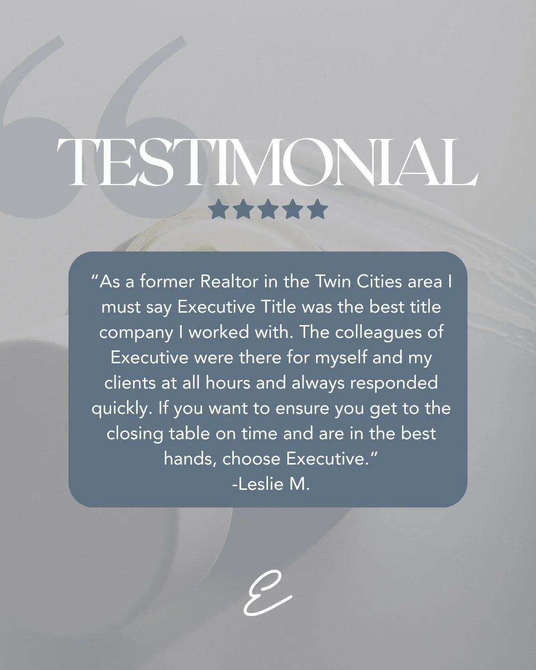 There&rsquo;s no greater compliment than earning the trust of someone who knows the industry inside and out. 🏡✨

Thank you, Leslie, for your incredibly kind words and for recognizing the dedication our team brings to every transaction. From quick co