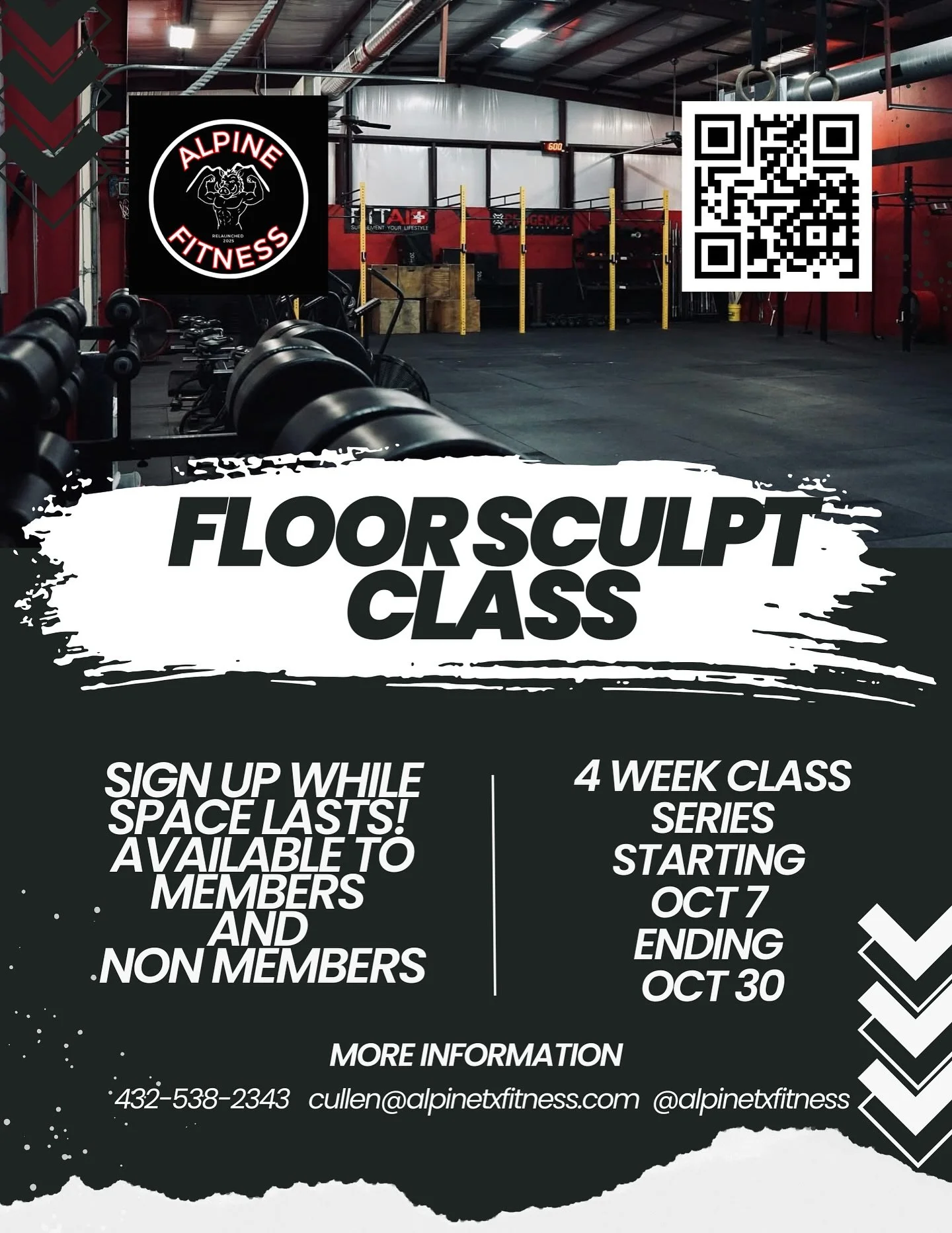 Launching another new and improved Floor Sculpt 4 week series! 

This class will be Tuesday and Thursdays starting at 5:30 and will last about 40 minutes. 

It is open to members for $40 or non members for $55, so sign up while space allows! 

This s