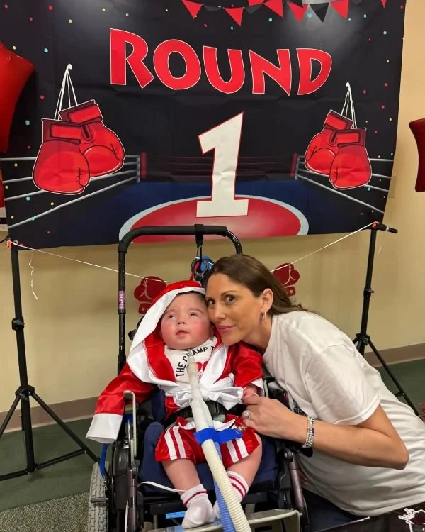 Jackie Rocco with son Anthony as Rocky.  Credit: Jackie Rocco/Blythedale Children's Hospital