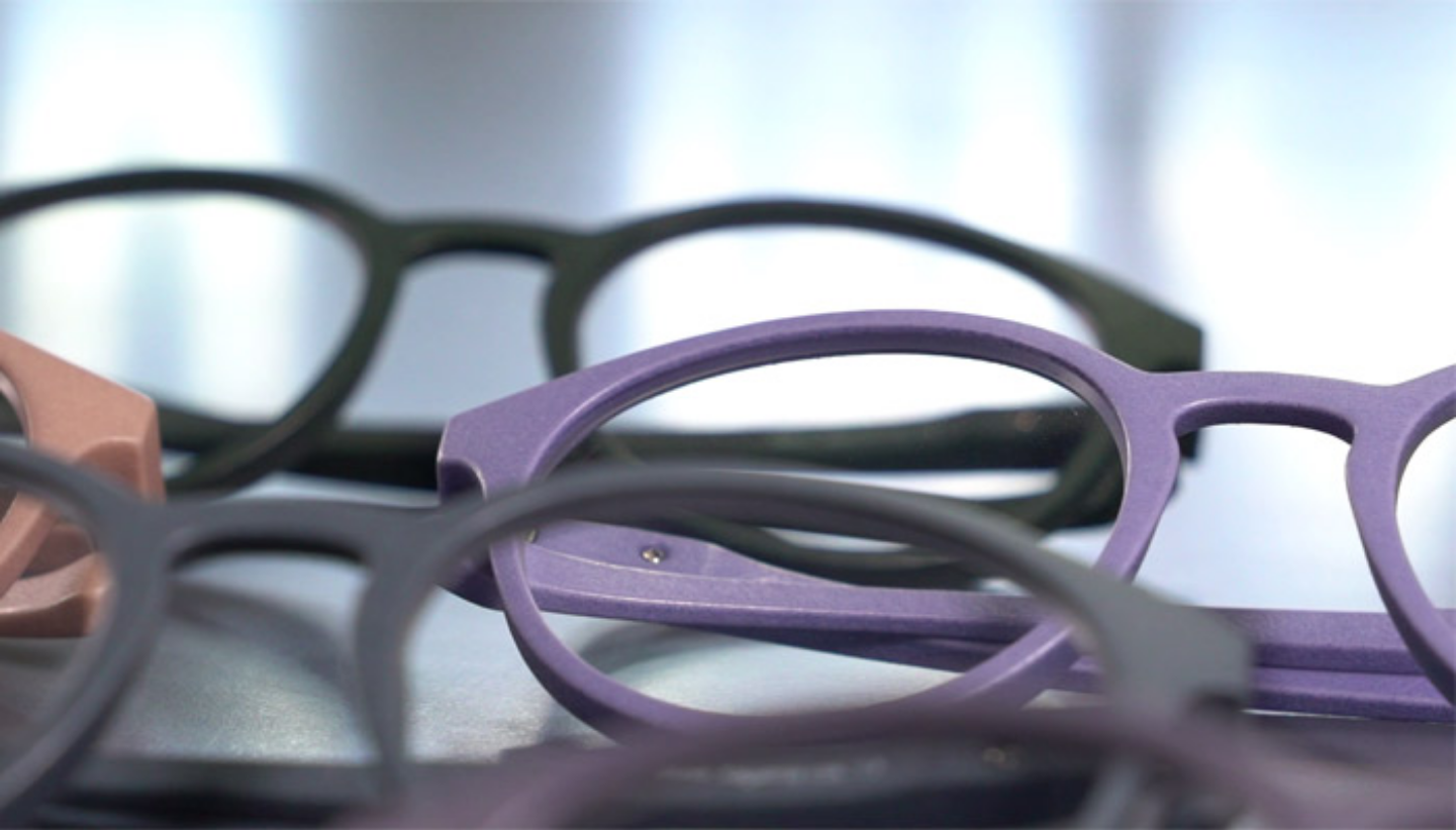 Close-up of multiple pairs of YouMawo frames.